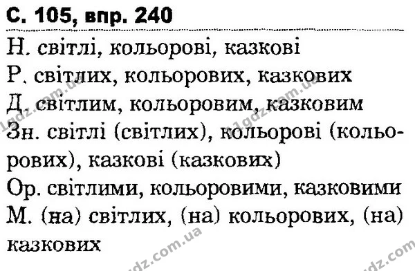 240 — ГДЗ Українська мова та читання 4 клас Захарійчук 2015