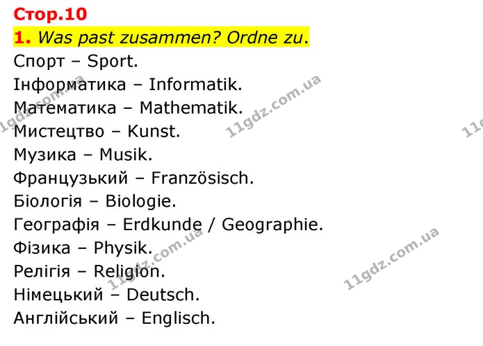 1. Was past zusammen? Ordne zu. — ГДЗ Німецька мова 6 клас Басай (2023)
