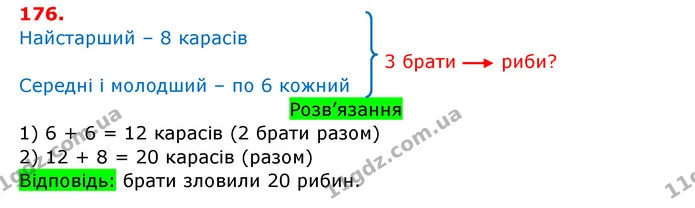 176. Для оздоблення ляльки-мотанки потрібно 6 см тасьми з українським візерунком. Оленка виготовила 8, а Ганнуся — 7 таких мотанок — ГДЗ Математика 3 клас Заїка 1-2 ч.