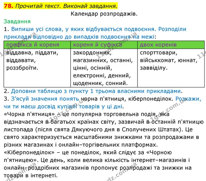 78. Прочитай текст. Виконай завдання. — ГДЗ Українська мова 6 клас Онатій