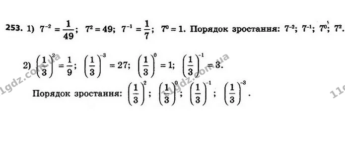 253. Розташуйте вирази в порядку зростання їхніх значень: — ГДЗ Алгебра 8 клас Мерзляк, Полонський 2021