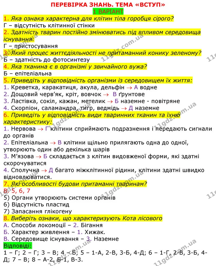 ПЗ1 В1 — ГДЗ Робочий зошит з Біології 7 клас Яременко — ГДЗ Робочий зошит з Біології 7 клас Яременко
