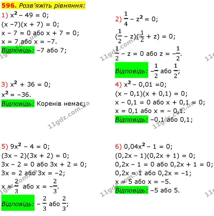 596. Розв’яжіть рівняння: — Алгебра 7 клас Мерзляк 2024