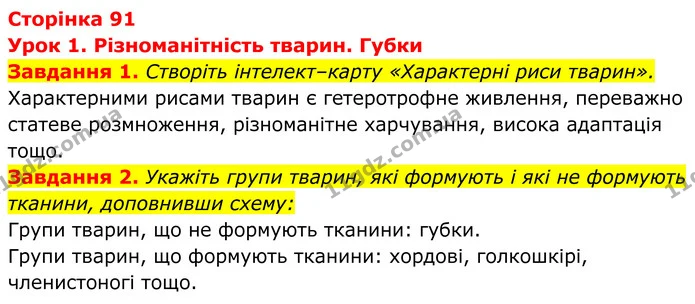 1. Створіть інтелект–карту «Характерні риси тварин». — ГДЗ Робочий зошит Біологія 7 клас Мирна 2024