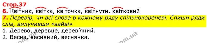 Стор. 37 — 6-7 — ГДЗ Українська мова 3 клас Пономарьова 2020 — ГДЗ Українська мова 3 клас Пономарьова 2020