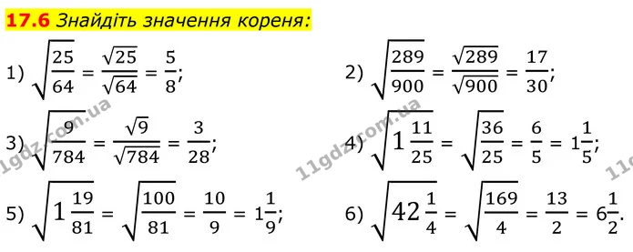 17.6 Знайдіть значення кореня: — ГДЗ Алгебра 8 клас Істер