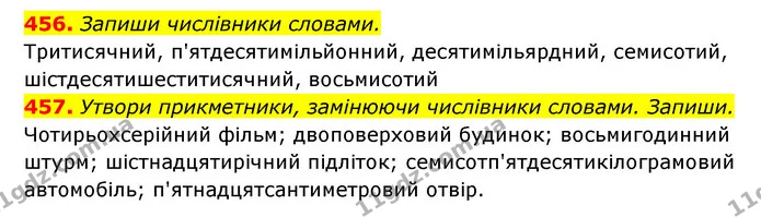 456. Запиши числівники словами. — ГДЗ Українська мова 6 клас Онатій