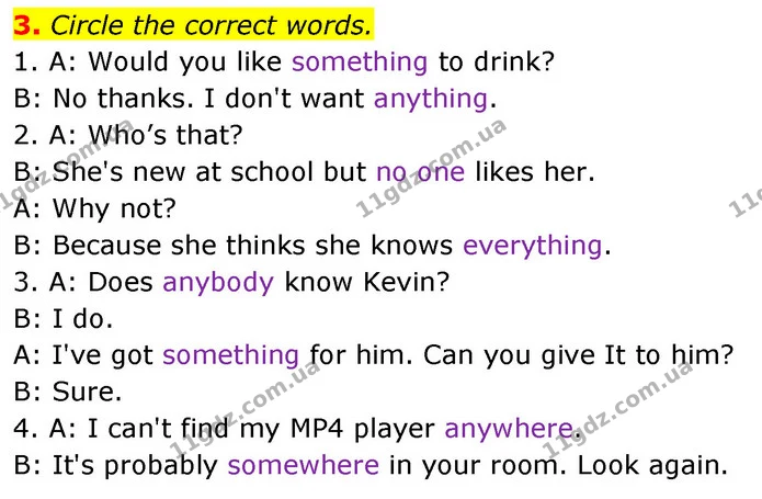 3. Circle the correct words. — ГДЗ Англійська мова 6 клас Мітчелл