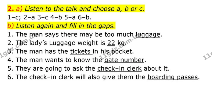 2. a) Listen to the talk and choose a, b or c. — ГДЗ Робочий зошит Англійська мова 6 клас Карпюк
