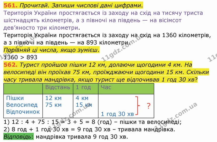 561. Прочитай. Запиши числові дані цифрами. — ГДЗ Математика 4 клас Заїка