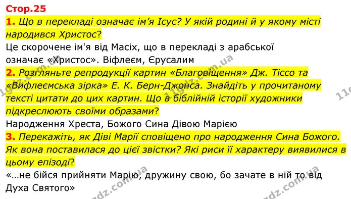1. Що в перекладі означає ім’я Ісус? У якій родині й у якому місті народився Христос? — ГДЗ Зарубіжна література 5 клас Волощук 2022