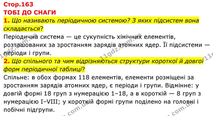1. Що називають періодичною системою? З яких підсистем вона складається? — ГДЗ Хімія 8 клас Ярошенко