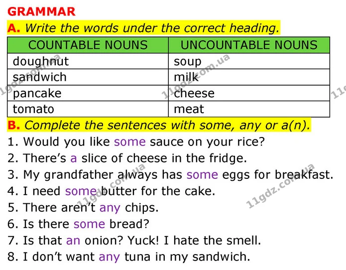 A. Write the words under the correct heading. — ГДЗ Збірник тестів Англійська мова 5 клас Мітчелл (Test Booklet)