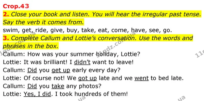 2. Close your book and listen. You will hear the irregular past tense. Say the verb it comes from. — ГДЗ Англійська мова 6 клас Коста (Prepare 6)
