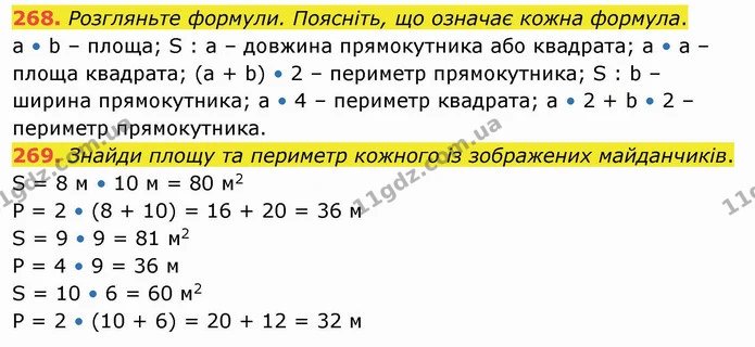 268. Розгляньте формули. Поясніть, що означає кожна формула. — ГДЗ Математика 4 клас Оляницька