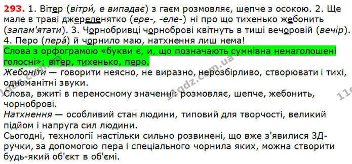 293 — ГДЗ Українська мова 5 клас Глазова 2018 — ГДЗ Українська мова 5 клас Глазова 2018