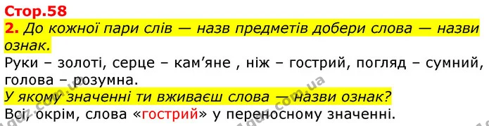 Стор. 58 — 2 — ГДЗ Українська мова та читання 3 клас Большакова 1-2 ч. — ГДЗ Українська мова та читання 3 клас Большакова 1-2 ч.