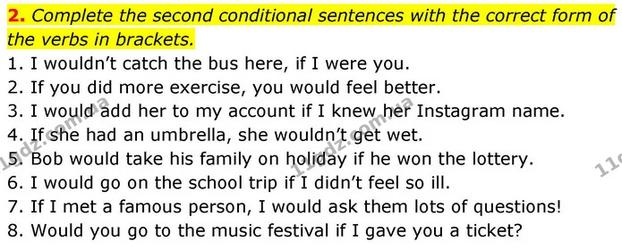 2. Complete the second conditional sentences with the correct form of the verbs in brackets. — ГДЗ робочий зошит Англійська мова 8 клас Гарет Джонс 2025