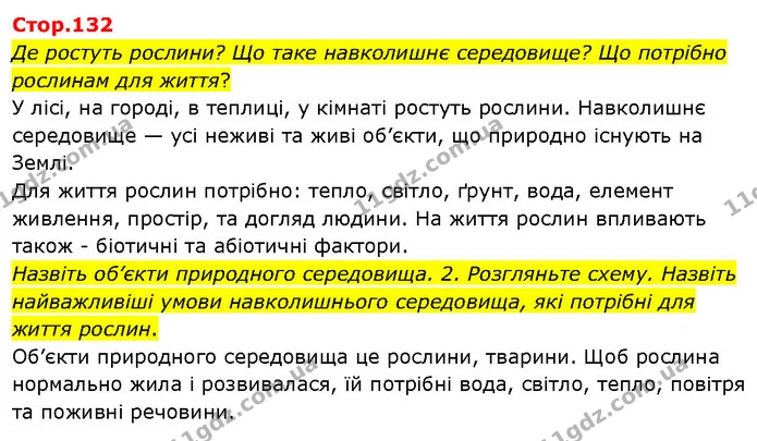 Де ростуть рослини? Що таке навколишнє середовище? Що потрібно рослинам для життя? — ГДЗ Я досліджую світ 3 клас Гільберг 1-2 ч.