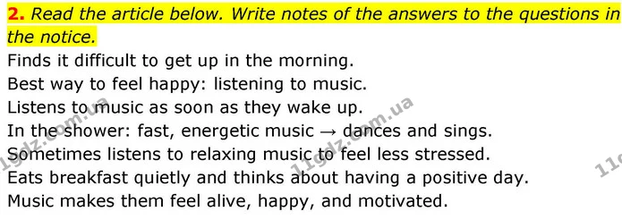 2. Read the article below. Write notes of the answers to the questions in the notice. — ГДЗ робочий зошит Англійська мова 8 клас Гарет Джонс 2025