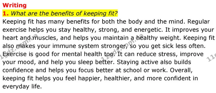 1. What are the benefits of keeping fit? — ГДЗ робочий зошит Англійська мова 8 клас Гарет Джонс 2025