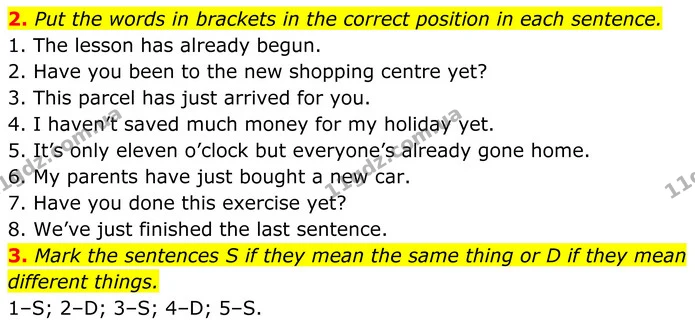 2. Put the words in brackets in the correct position in each sentence. — ГДЗ Англійська мова 8 клас Стайрінг (Prepare)