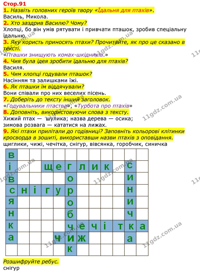 Стор. 91 — Стр.91-92 — ГДЗ Українська мова та читання 3 клас Богданець-Білоскаленко — ГДЗ Українська мова та читання 3 клас Богданець-Білоскаленко