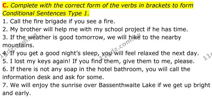 C. Complete with the correct form of the verbs in brackets to form Conditional Sentences Type 1. — ГДЗ робочий зошит Англійська мова 7 клас Мітчелл