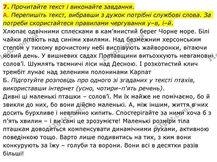 7. Прочитайте текст і виконайте завдання. — ГДЗ Українська мова 6 клас Авраменко