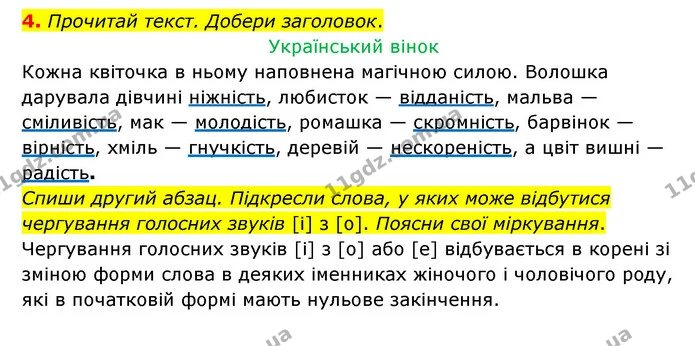 4. Прочитай текст. Добери заголовок. — ГДЗ Українська мова 4 клас Чабайовська