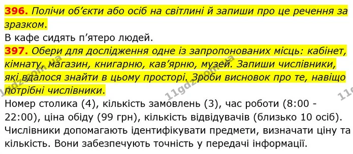396. Полічи об’єкти або осіб на світлині й запиши про це речення за зразком. — ГДЗ Українська мова 6 клас Онатій