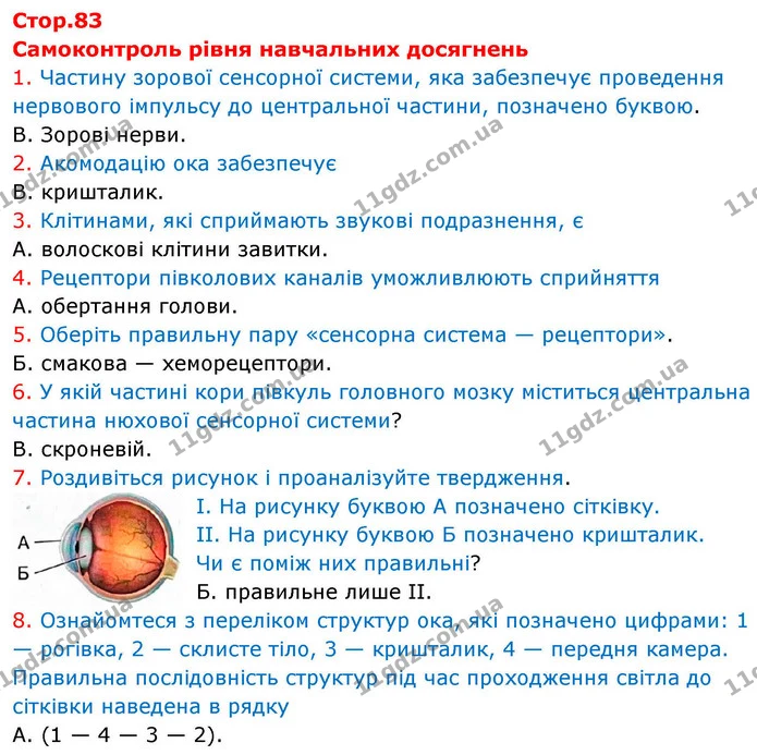 Самоконтроль рівня навчальних досягнень — ГДЗ робочий зошит Біологія 8 клас Андерсон