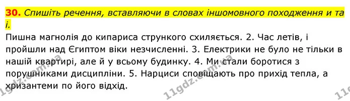 30. Спишіть речення, вставляючи в словах іншомовного походження и та і. — ГДЗ Українська мова 6 клас Ворон, Солопенко
