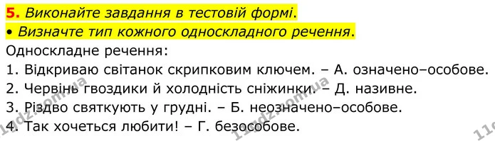 5. Виконайте завдання в тестовій формі. — ГДЗ Українська мова 8 клас Авраменко