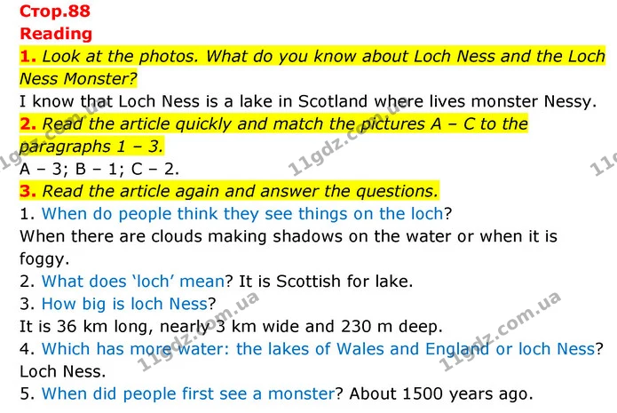 1. Look at the photos. What do you know about Loch Ness and the Loch Ness Monster? — ГДЗ Англійська мова 6 клас Коста (Prepare 6)