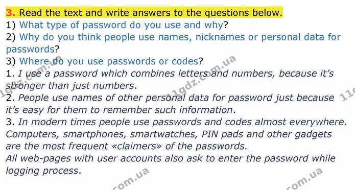 3. Read the text and write answers to the questions below. — ГДЗ Робочий зошит англійська мова 10 клас Ходаковська