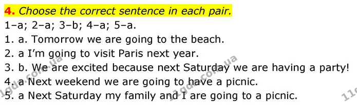 4. Choose the correct sentence in each pair. — ГДЗ робочий зошит Англійська мова 8 клас Гарет Джонс 2025
