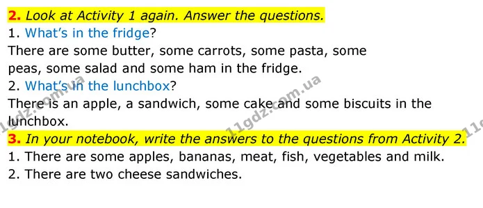 2. Look at Activity 1 again. Answer the questions. — ГДЗ Англійська мова 4 клас Пухта