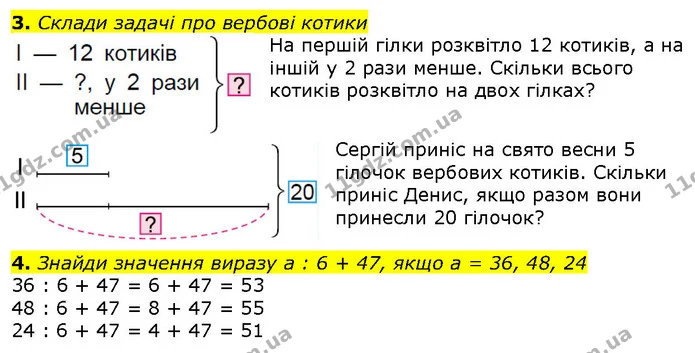 3. Склади задачі про вербові котики — ГДЗ Математика 2 клас Лишенко
