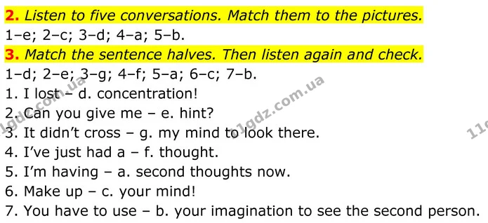 2. Listen to five conversations. Match them to the pictures. — ГДЗ Англійська мова 8 клас Стайрінг (Prepare)