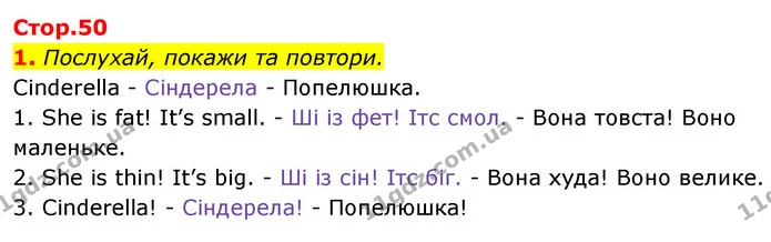 1. Послухай, покажи та повтори. — Англійська мова 1 клас Мітчелл