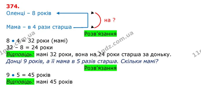 374. Порівняй. — ГДЗ Математика 3 клас Заїка 1-2 ч.