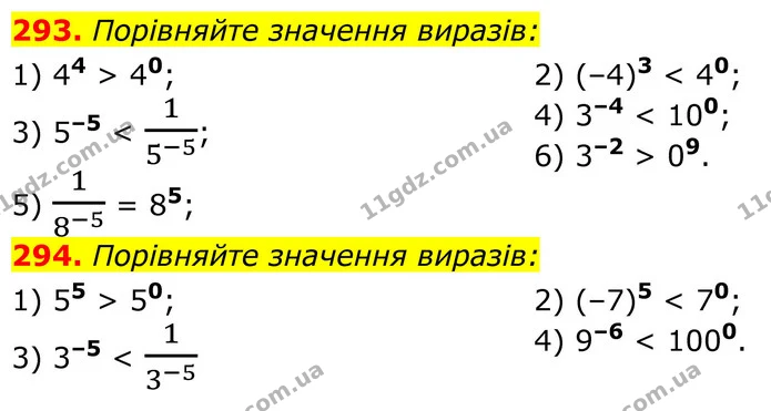 293. Порівняйте значення виразів: — ГДЗ Алгебра 8 клас Тарасенкова