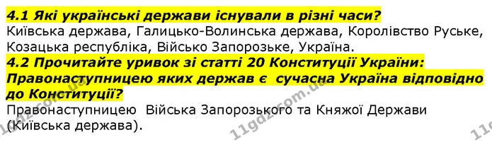 4.1 Які українські держави існували в різні часи? — ГДЗ Вступ до історії 5 клас Гісем