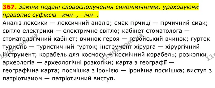 367. Заміни подані словосполучення синонімічними, ураховуючи — ГДЗ Українська мова 6 клас Онатій