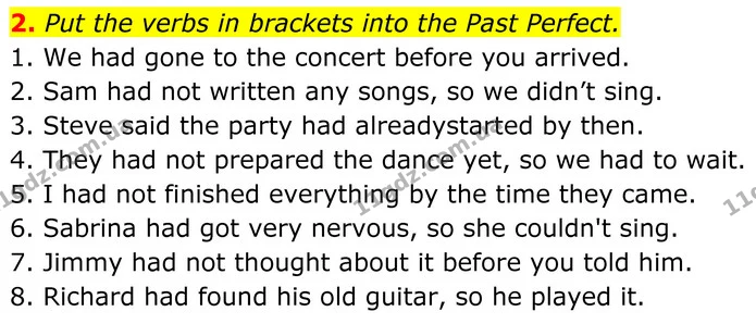 2. Put the verbs in brackets into the Past Perfect. — ГДЗ Англійська мова 8 клас Карпюк 2025