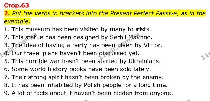2. Put the verbs in brackets into the Present Perfect Passive, as in the example. — ГДЗ граматика Англійська мова 8 клас Карпюк