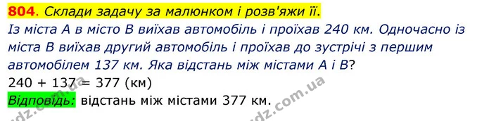 804. Склади задачу за малюнком і розв'яжи її. — ГДЗ Математика 3 клас Бевз 2 частина