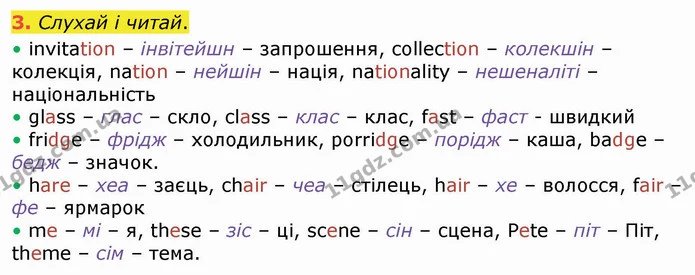 3. Слухай і читай. — ГДЗ Англійська мова 4 клас Карпюк НУШ