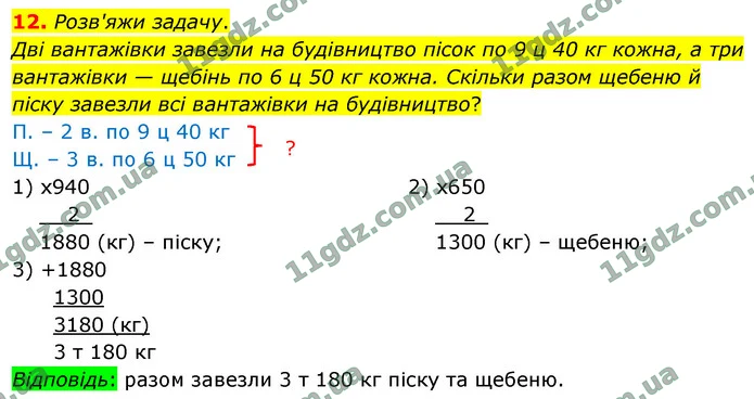 12. Розв'яжи задачу. — ГДЗ Математика 4 клас Логачевська 1-2 ч. 2021